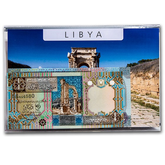 2002-2004 Libya 1/4-1 Dinar Banknote Set Unc 2002-2004 Libya 1/4-1 Dinar Banknote Set Unc